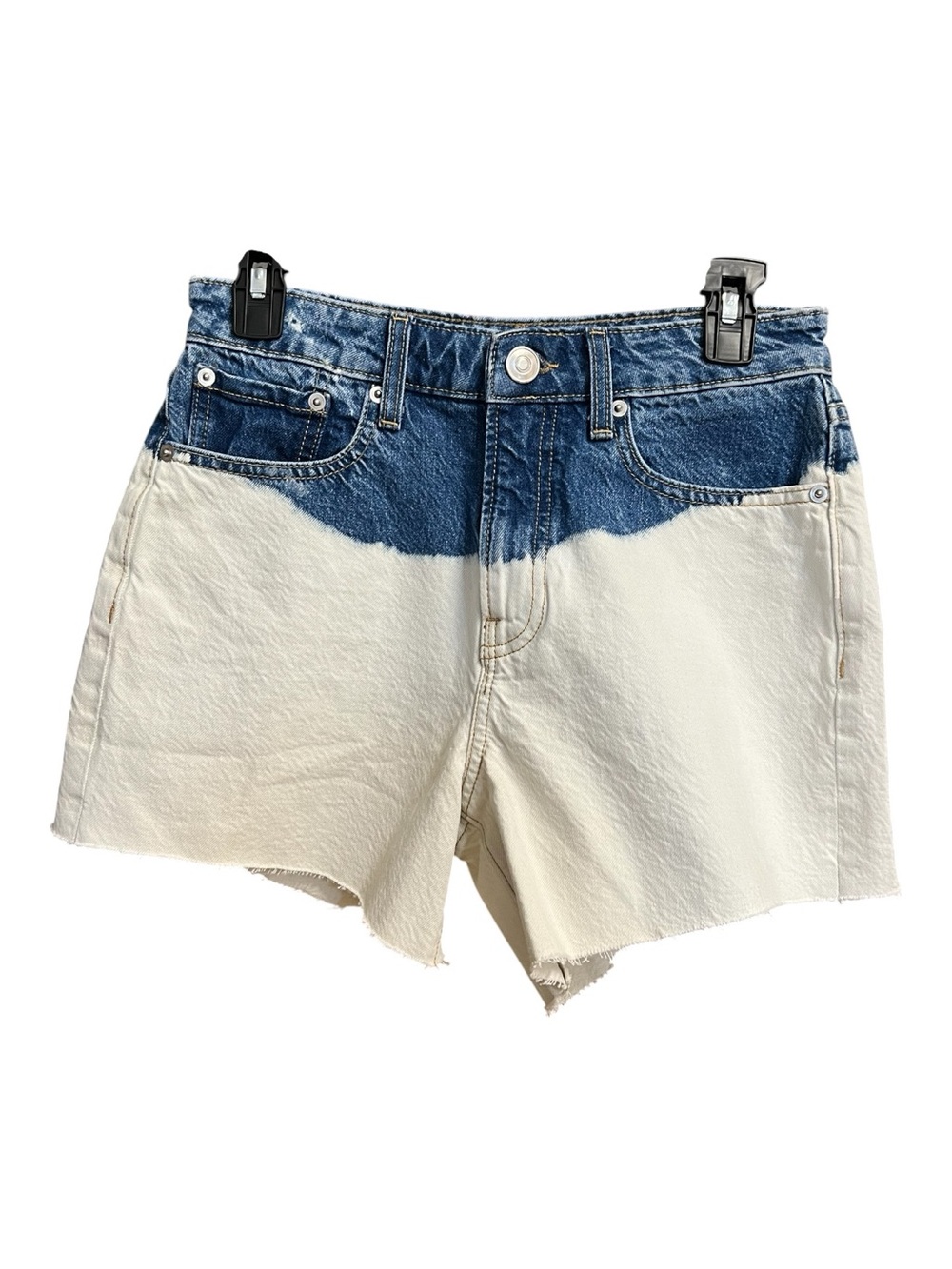 🆕 NWT Gianni Bini x DANNIJO Two-Tone Cutoff Denim Shorts 26